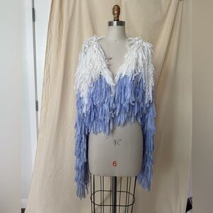 Blue and white festival Crochet Knit